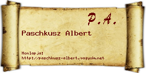 Paschkusz Albert névjegykártya